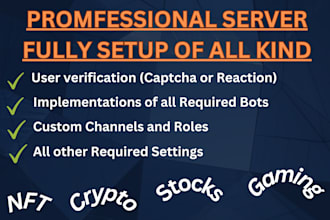 do full discord server setup with all channels and bots