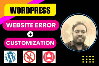 do wordpress plugin theme customization and bug fix error site help in 12 hours