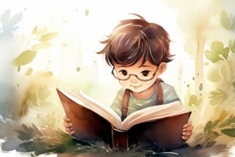 create watercolor illustrations for children book, christmas