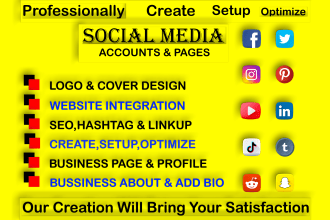 perfectly create set up and optimize all social media accounts