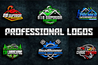 make professional auto detailing house renovation and lawn care logo
