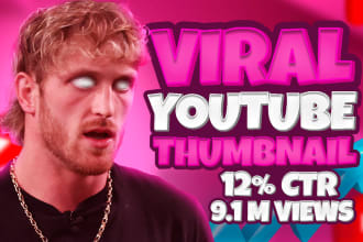 design viral youtube thumbnail design and gaming thumbnail
