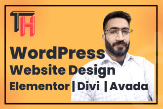 create wordpress website design using elementor or divi