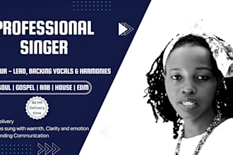 be your soulful female gospel and rnb singer