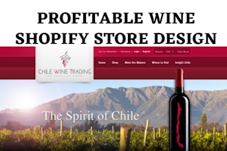design wine shopify store liquor brewery wine website wine dropshipping store
