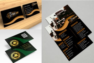 do business flyer, card and logo for automobile tow transport logistics truck