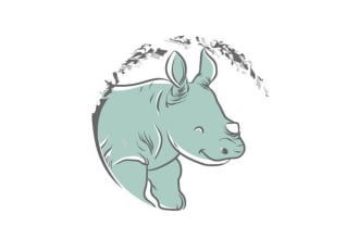wonderful baby rhino co logo design