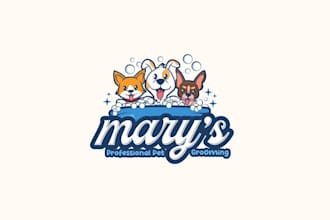 design pet grooming professional salon logo