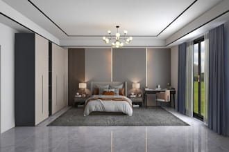 do modern 3d interior bedroom design