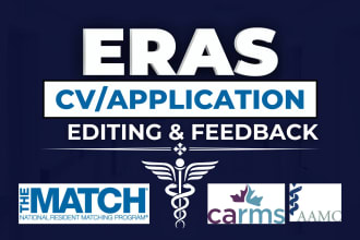 deep edit and upgrade your eras CV, eras application, residency resume
