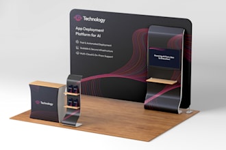 do creative flyer, brochure, stall booth, pull up banner designs
