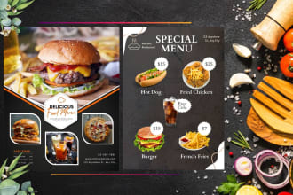 do amazing  restaurant professional menu,delicious food menu