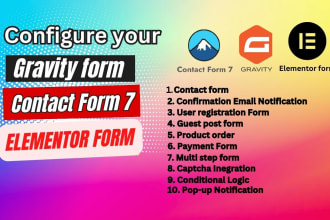 setup wordpress elementor, contact form 7 and gravity form