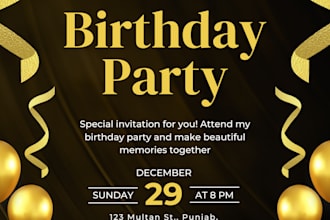 create birthday flyer, camp flyer, event flyer for you