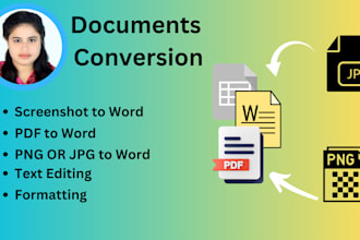 convert any jpg and png text into pdf or word file and correct mistakes