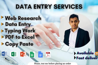 do data entry converting PDF to excel and virtual assistant