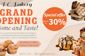 create business flyers, food posters, menu card design