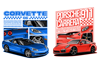 create car illustration for your t shirt design