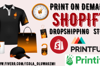create print on demand shopify store, printful, printify