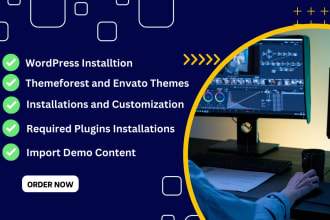 do themeforest envato wordpress theme installation, demo import, customizations