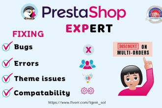 fix prestashop bugs and errors,  expert prestashop developer