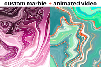 create agat custom marble pattern with animated video in 24h