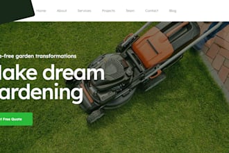 build a professional home care website lawn care website gardening website