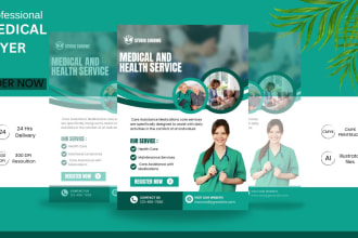 create healthcare, medical, and fitness professional  flyer or brochure design