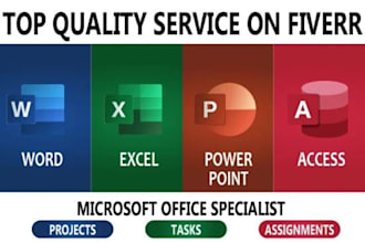work on tasks in microsoft office, word, excel,  powerpoint, access