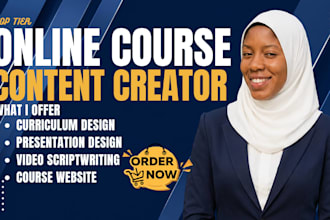 create online course content, curriculum, ppt, course upload, video course