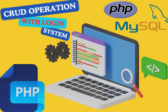 create crud operations with login system in PHP and mysql