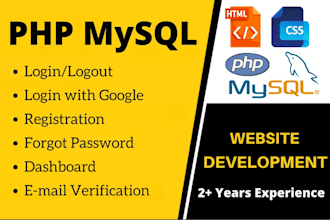 create crud operations with login system in PHP and mysql