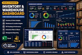 create an excel or power bi warehouse inventory dashboard