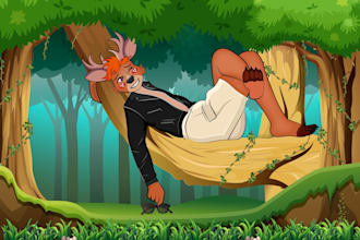 draw a custom mascot, cartoon and animal illustration