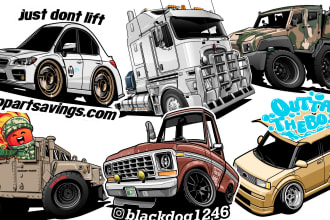 make automotive illustration cartoon