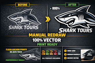 manual vector logo redraw 100 scalable print ready