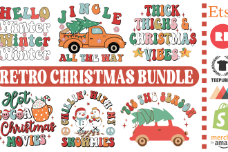 create retro sublimation,christmas,halloween,valentine,svg,png design bundle
