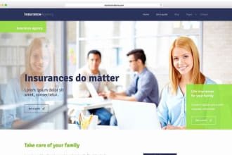 design insurance website, life insurance website, insurance landing page
