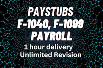 do paystubs, payroll f1040 and f1099 with ytd calculations