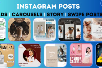 design aesthetic instagram carousel, ads, swipeable   post and reels
