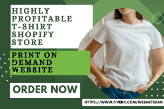 design a t shirt shopify store print on demand store printful store tshirt store
