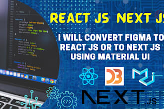 convert figma to react js or to next js using material ui