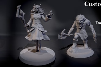 sculpt, 3d model, custom miniatures, stl files for 3d printing