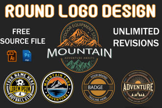 design badge, patch, sticker, circular round logo design