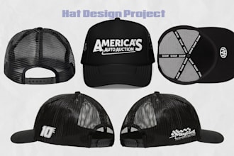 create a trucker hat design in streetwear style for you