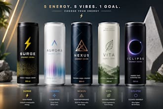 do custom beer can, energy drink, whiskey, soda label design