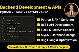 develop python flask, fastapi and PHP scripts and apis