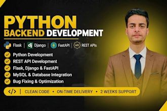 do python programming, flask, django, fastapi and rest api development