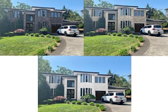 change house color and paint rendering in photoshop