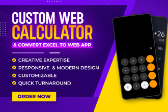 create a web calculator or convert excel to web calculator